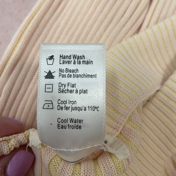 L Space Skirt Womens Extra Small Pink Ribbed Knit Stretch Pull On Slit Maxi XS - Picture 6 of 7